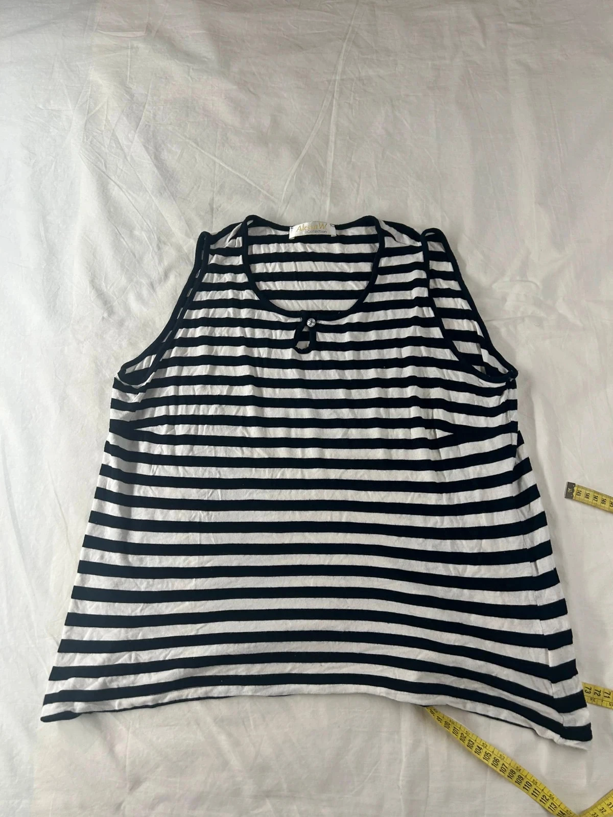 Débardeur à rayures noir et blanc alessa w collection en viscose